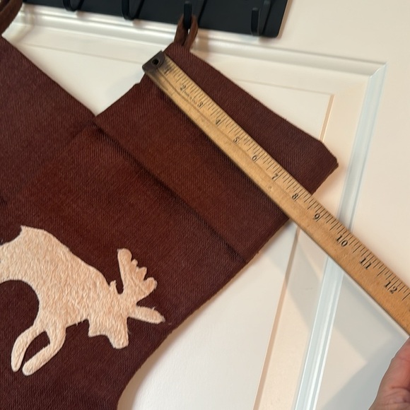 Moose Christmas Stocking by Bon-Ton set of 2 brown and cream color - Picture 4 of 8